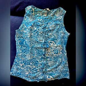 Banana Republic Blue Fitted Sleeveless Tank Top